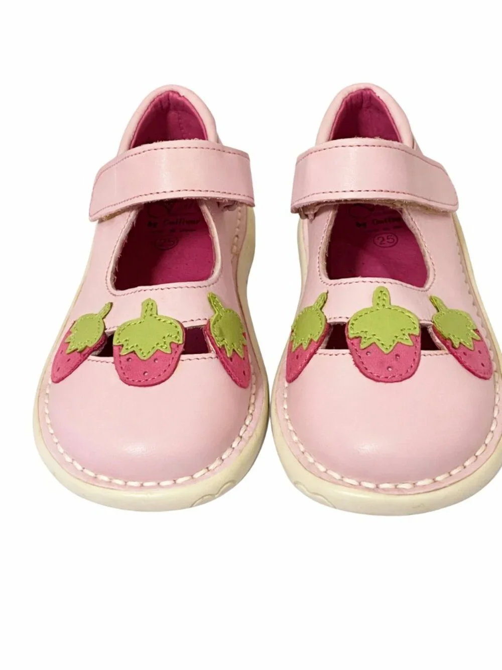 Faro, Spain Pink Real Leather Pink Girls Shoes mMary Janes Strawberry 8 NEW $90